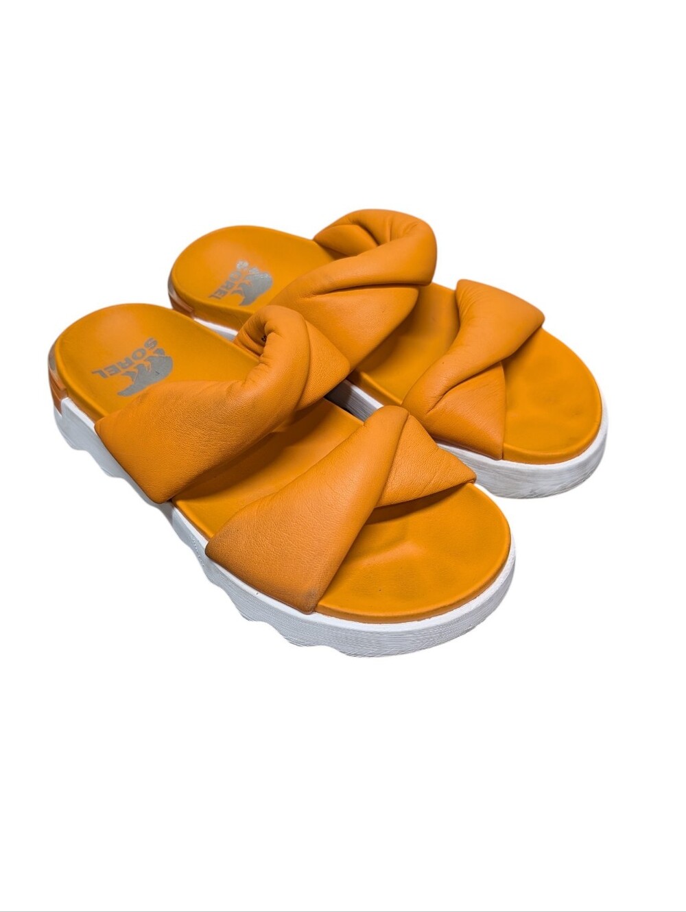 SOREL Women's Viibe Twist Slide Sandals Orange (Size 7)